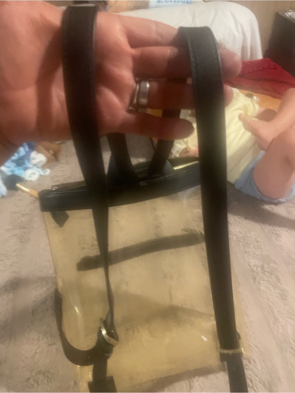 Transparent Clear Backpack with Black Trims